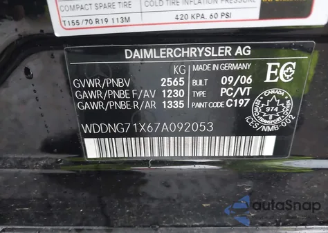 2007 Mercedes-Benz S 550 z USA, uszkodzony, nr VIN WDDNG71X67A092053